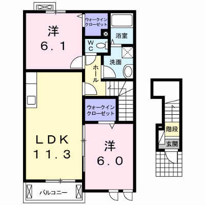 ウイステリアⅡ　Ｂ 201【管理NO：1-015896702-02010】 ★家具家電は申し込み後に搬入します★の外観画像