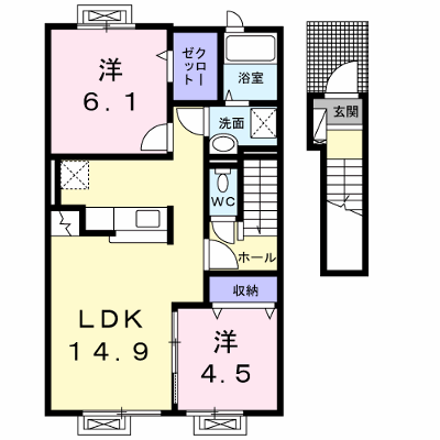 カリーナⅡ 202【管理NO：1-021205101-02020】 ★家具家電は申し込み後に搬入します★ ★2026年09月中旬入居可能★の外観画像