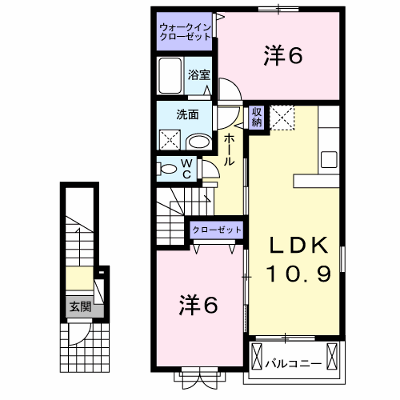 ニュー　インプレスＢ 203【管理NO：1-021009501-02030】 ★家具家電は申し込み後に搬入します★ ★2026年09月中旬入居可能★の外観画像