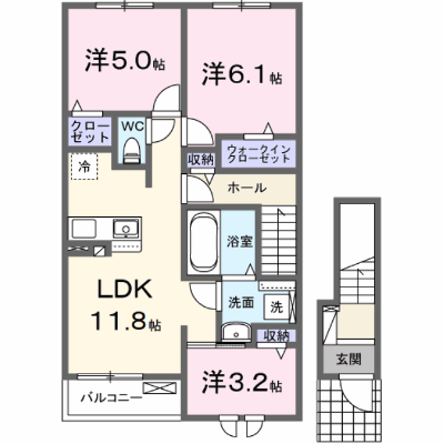 ポミエＢ 202【管理NO：1-028452802-02020】 ★家具家電は申し込み後に搬入します★ ★2026年10月上旬入居可能★の外観画像
