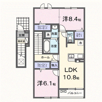 ポミエＡ 203【管理NO：1-028452801-02030】 ★家具家電は申し込み後に搬入します★ ★2026年10月上旬入居可能★の外観画像