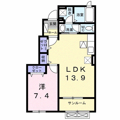 ヴェルデ・テラヤマⅠ 102【管理NO：1-020639201-01020】 ★家具家電は申し込み後に搬入します★ ★2026年09月上旬入居可能★の外観画像