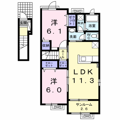 ペスケートⅠ 201【管理NO：1-020220001-02010】 ★家具家電は申し込み後に搬入します★ ★2026年11月上旬入居可能★の外観画像