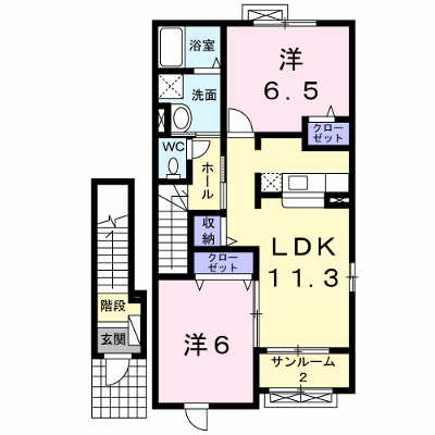 モンソレイユⅢ 204【管理NO：1-013709703-02040】 ★家具家電は申し込み後に搬入します★ ★2026年09月中旬入居可能★の外観画像