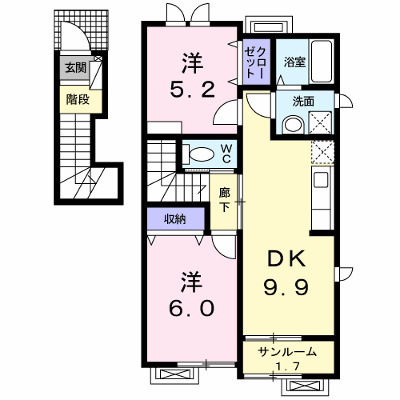 ラヴェール 201【管理NO：1-020981701-02010】 ★家具家電は申し込み後に搬入します★ ★2026年10月中旬入居可能★の外観画像