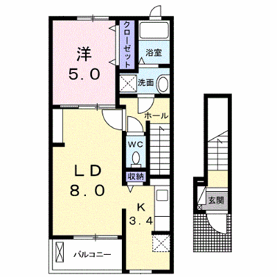 シュイーゼ 202【管理NO：1-021427101-02020】 ★家具家電は申し込み後に搬入します★ ★2026年08月下旬入居可能★の外観画像
