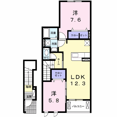 プリムローズＫ 203【管理NO：1-018506301-02030】 ★家具家電は申し込み後に搬入します★の外観画像