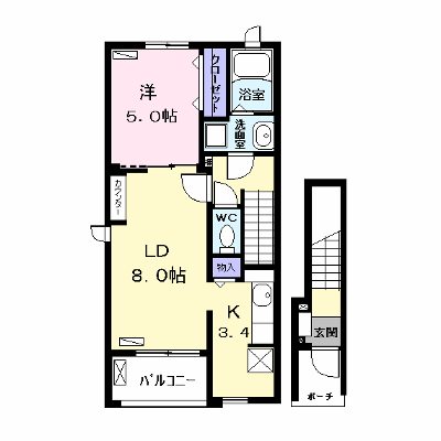 シャトル朝日 201【管理NO：1-023818001-02010】 ★家具家電は申し込み後に搬入します★ ★2026年09月上旬入居可能★の外観画像