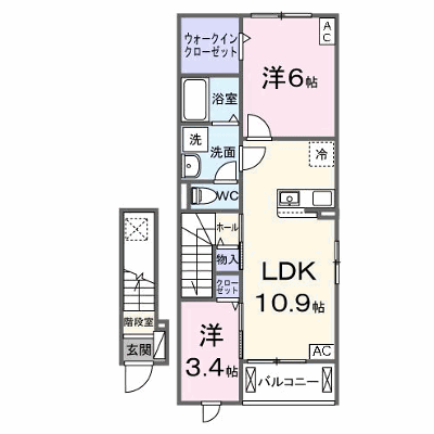 クレーシェルⅡ 202【管理NO：1-028747201-02020】 ★家具家電は申し込み後に搬入します★ ★2026年09月下旬入居可能★の外観画像