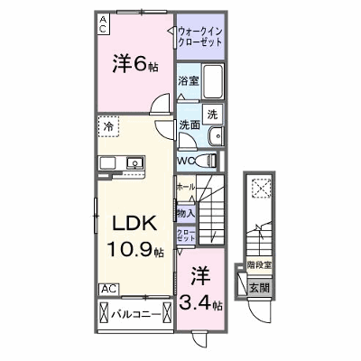クレーシェルⅡ 201【管理NO：1-028747201-02010】 ★家具家電は申し込み後に搬入します★ ★2026年09月下旬入居可能★の外観画像