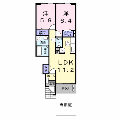 ローレルコートＳ 102【管理NO：1-015361501-01020】 ★家具家電は申し込み後に搬入します★の外観画像
