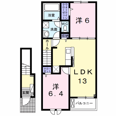 シエロガーデンかつらぎＢ 206【管理NO：1-025504502-02050】 ★家具家電は申し込み後に搬入します★の外観画像