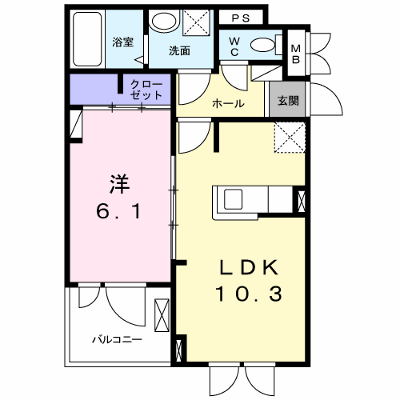 オベルジーヌ 201【管理NO：1-024420401-02010】 ★家具家電は申し込み後に搬入します★の外観画像