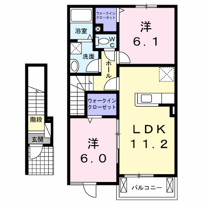 ルーベル鴨島Ｂ 203【管理NO：1-021760602-02030】 ★家具家電は申し込み後に搬入します★の外観画像