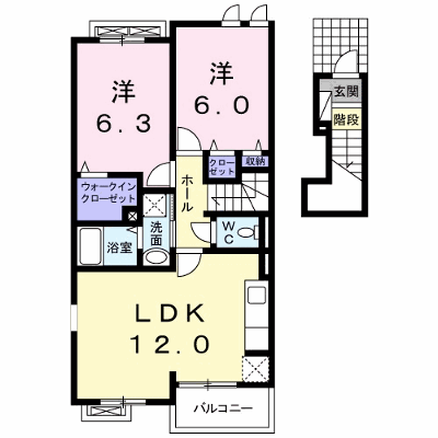 エトワール 202【管理NO：1-017855201-02020】 ★家具家電は申し込み後に搬入します★の外観画像
