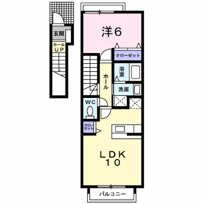 クレメント・エス 202【管理NO：1-015352001-02020】 ★家具家電は申し込み後に搬入します★ ★2026年09月下旬入居可能★の外観画像