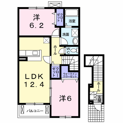 アンジュ・ドゥ・ボヌールＢ 202【管理NO：1-013930902-02020】 ★家具家電は申し込み後に搬入します★の外観画像