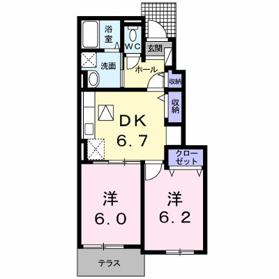 メゾン・ド・プラティーク植松Ｂ 103【管理NO：1-019361802-01030】 ★家具家電は申し込み後に搬入します 2026年08月中旬入居可能の外観画像