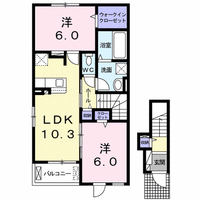 ピノ・ドルチェⅡ 201【管理NO：1-025129802-02010】 ★家具家電は申し込み後に搬入します★の外観画像