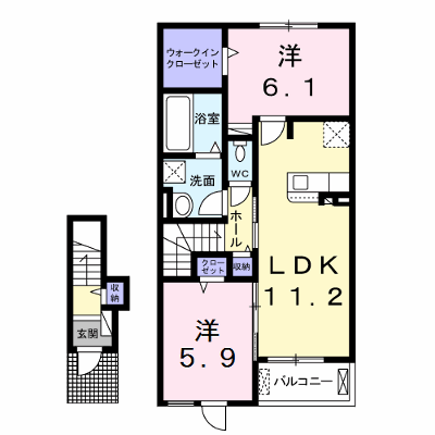 マイライフ直方Ⅱ 203【管理NO：1-024790302-02030】 ★家具家電は申し込み後に搬入します★ ★2026年09月中旬入居可能★の外観画像