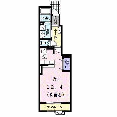 プロムナ－ドＫ 104【管理NO：1-015288102-01040】 ★家具家電は申し込み後に搬入します★ ★2026年09月上旬入居可能★の外観画像