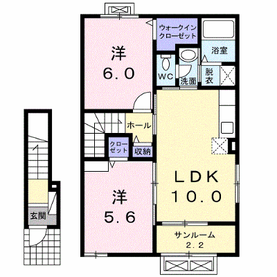 チェスナットⅡ 204【管理NO：1-022736701-02040】 ★家具家電は申し込み後に搬入します★ ★2026年08月下旬入居可能★の外観画像
