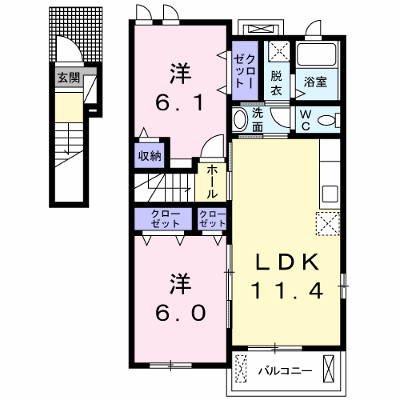 エレガンシアＤ 201【管理NO：1-014931402-02010】 ★家具家電は申し込み後に搬入します★ ★2026年08月下旬入居可能★の外観画像