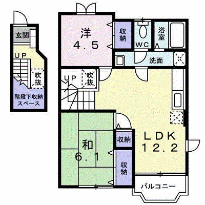 スプリング・ウインド 201【管理NO：1-010367001-02010】 ★家具家電は申し込み後に搬入します★ ★2026年08月下旬入居可能★の外観画像
