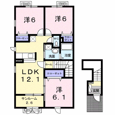 ヴィラ・クレール 201【管理NO：1-022154501-02010】 ★家具家電は申し込み後に搬入します★ ★2026年09月中旬入居可能★の外観画像