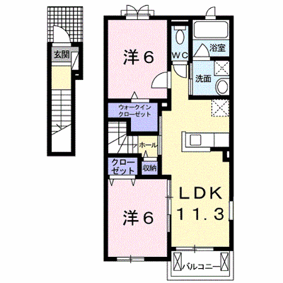 ベル　シャーンス　Ⅱ 201【管理NO：1-022967102-02010】 ★家具家電は申し込み後に搬入します★ ★2026年08月下旬入居可能★の外観画像