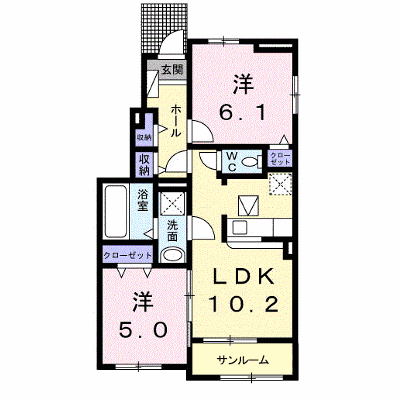 カーサ　コリーナⅠ 101【管理NO：1-023947801-01010】 ★家具家電は申し込み後に搬入します★の外観画像