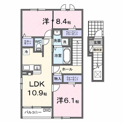 ＣＡＭＥＬＬｉＡ（カメリア）１ 204【管理NO：1-026483101-02040】 ★家具家電は申し込み後に搬入します★ ★2026年10月上旬入居可能★の外観画像
