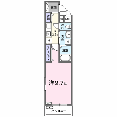 プロムナⅡ 303【管理NO：1-027806801-03030】 ★家具家電は申し込み後に搬入します★の外観画像
