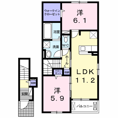 Ｙフォレスト八日市Ⅱ－Ｂ 203【管理NO：1-025953002-02030】 ★家具家電は申し込み後に搬入します★の外観画像