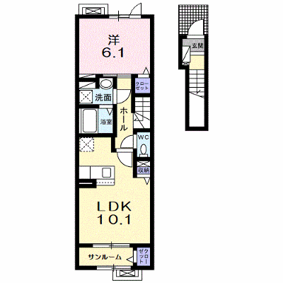 エンジェルⅠ 203【管理NO：1-026525301-02030】 ★家具家電は申し込み後に搬入します★ ★2026年09月中旬入居可能★の外観画像