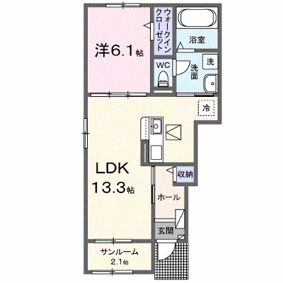 フルールドゥボヌールアオイ 101【管理NO：1-028049301-01010】 ★家具家電は申し込み後に搬入します★ ★2026年08月下旬入居可能★の外観画像