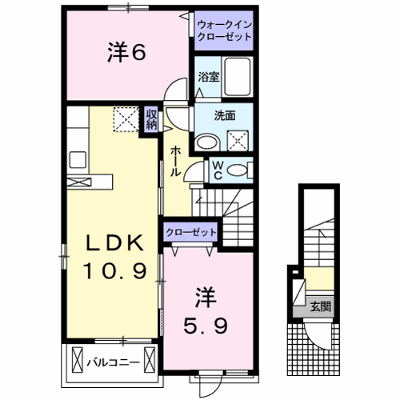 若葉Ｆ 201【管理NO：1-020888001-02010】 ★家具家電は申し込み後に搬入します★ ★2026年09月上旬入居可能★の外観画像