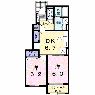 ラフレシール花見Ⅲ 102【管理NO：1-023605103-01020】 ★家具家電は申し込み後に搬入します★ ★2026年08月下旬入居可能★の外観画像