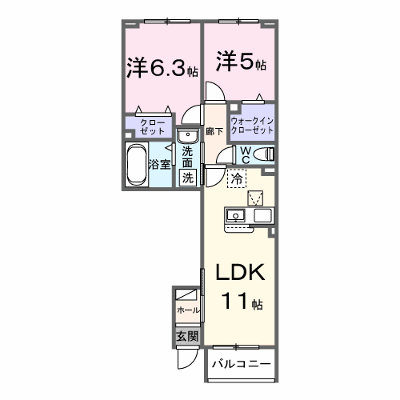 プラシードⅢ 104【管理NO：1-028663101-01040】 ★家具家電は申し込み後に搬入します★ ★2027年02月上旬入居可能★の外観画像