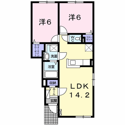 グランディアⅡ 104【管理NO：1-024277701-01040】 ★家具家電は申し込み後に搬入します★ ★2026年09月中旬入居可能★の外観画像