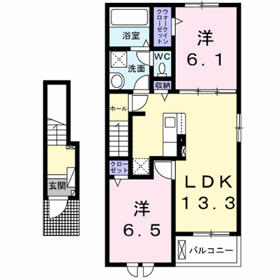 プリムラⅠ 203【管理NO：1-027140401-02030】 ★家具家電は申し込み後に搬入します★ ★2026年09月下旬入居可能★の外観画像