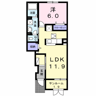 サニーフラットＤ 103【管理NO：1-022895701-01030】 ★家具家電は申し込み後に搬入します★の外観画像