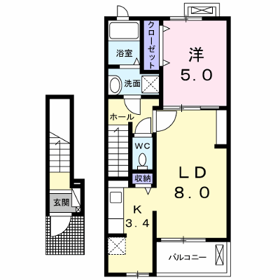 コンフォート小林Ⅰ 202【管理NO：1-022923901-02020】 ★家具家電は申し込み後に搬入します★ ★2026年09月上旬入居可能★の外観画像