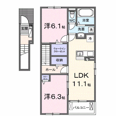 シャーイン　イースト　ケイ 201【管理NO：1-028623401-02010】 ★家具家電は申し込み後に搬入します★ ★2027年01月下旬入居可能★の外観画像