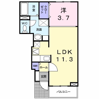 エテルノ　Ⅱ 103【管理NO：1-014474502-01030】 ★家具家電は申し込み後に搬入します★ ★2026年10月中旬入居可能★の外観画像