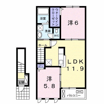 モルゲンロートⅡ 202【管理NO：1-022920602-02020】 ★家具家電は申し込み後に搬入します★ ★2026年09月中旬入居可能★の外観画像