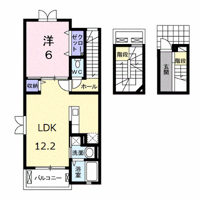夢野ハイツ 302【管理NO：1-017750301-03020】 ★家具家電は申し込み後に搬入します★ ★2026年09月中旬入居可能★の外観画像
