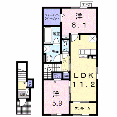 アルカンシエルⅢ 206【管理NO：1-025329603-02050】 ★家具家電は申し込み後に搬入します★ ★2026年08月下旬入居可能★の外観画像