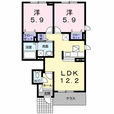 アルコバレーノⅢ 103【管理NO：1-016237703-01030】 ★家具家電は申し込み後に搬入します★ ★2026年09月中旬入居可能★の外観画像