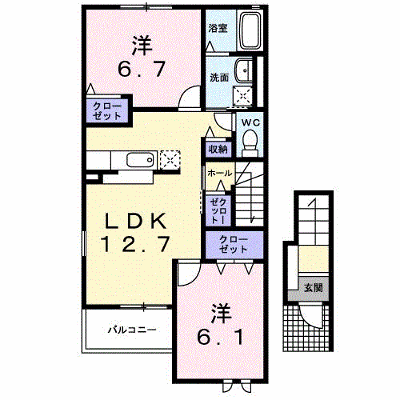 グリーンハイツ水海道Ａ 201【管理NO：1-014813801-02010】 ★家具家電は申し込み後に搬入します★ ★2026年10月上旬入居可能★の外観画像